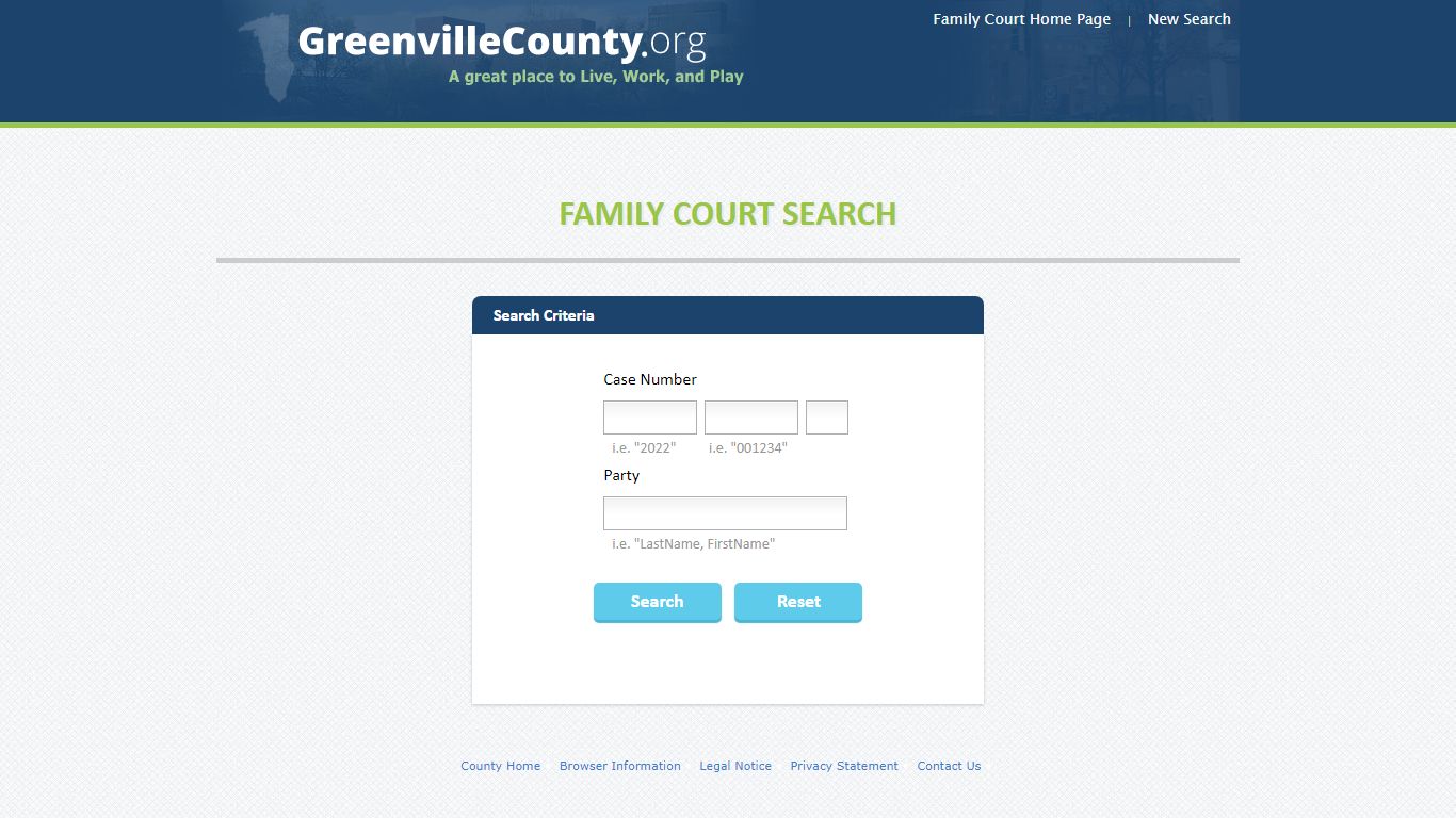 Family Court Search - Greenville County