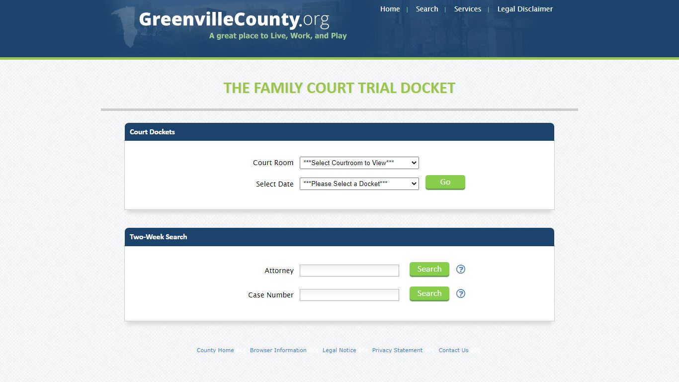 Family Court Docket | Greenville County Government